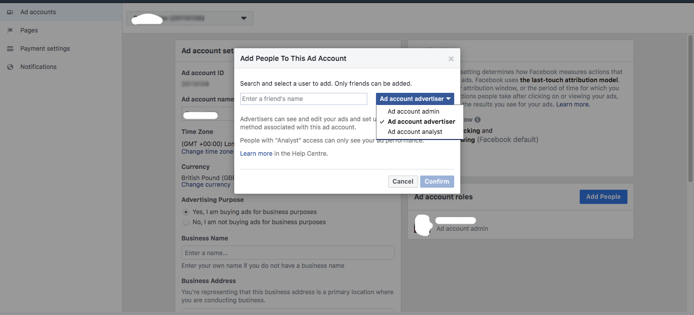 how to give someone access to Facebook Ads Manager