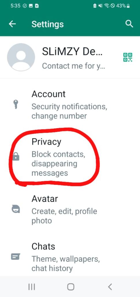 WhatsApp privacy settings