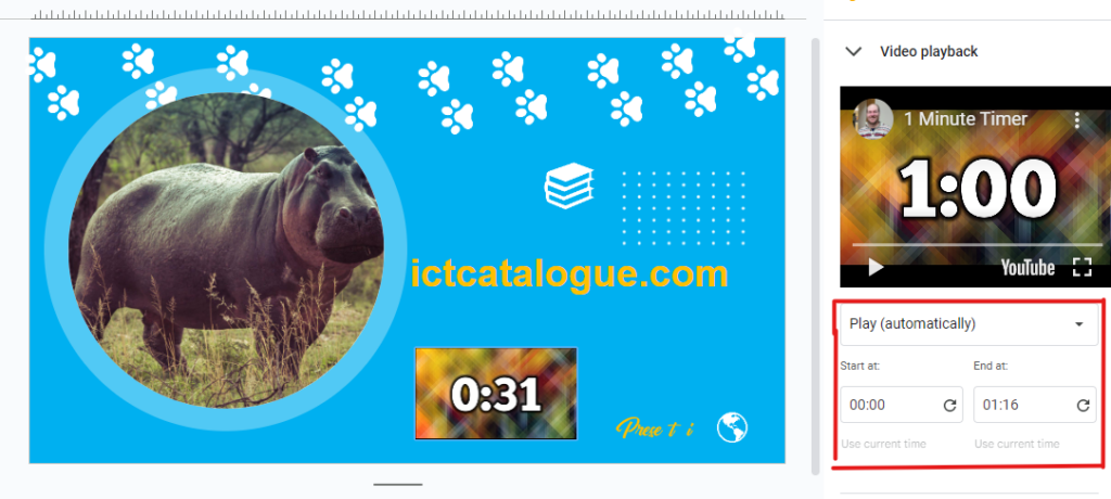 How to Add a Timer to Google Slides - Video options