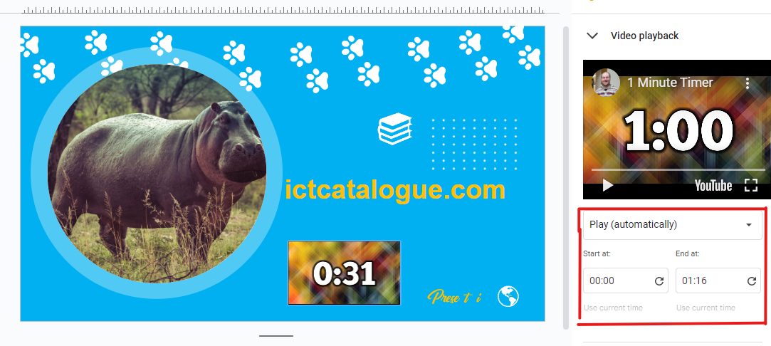How to Add a Timer to Google Slides - Video options