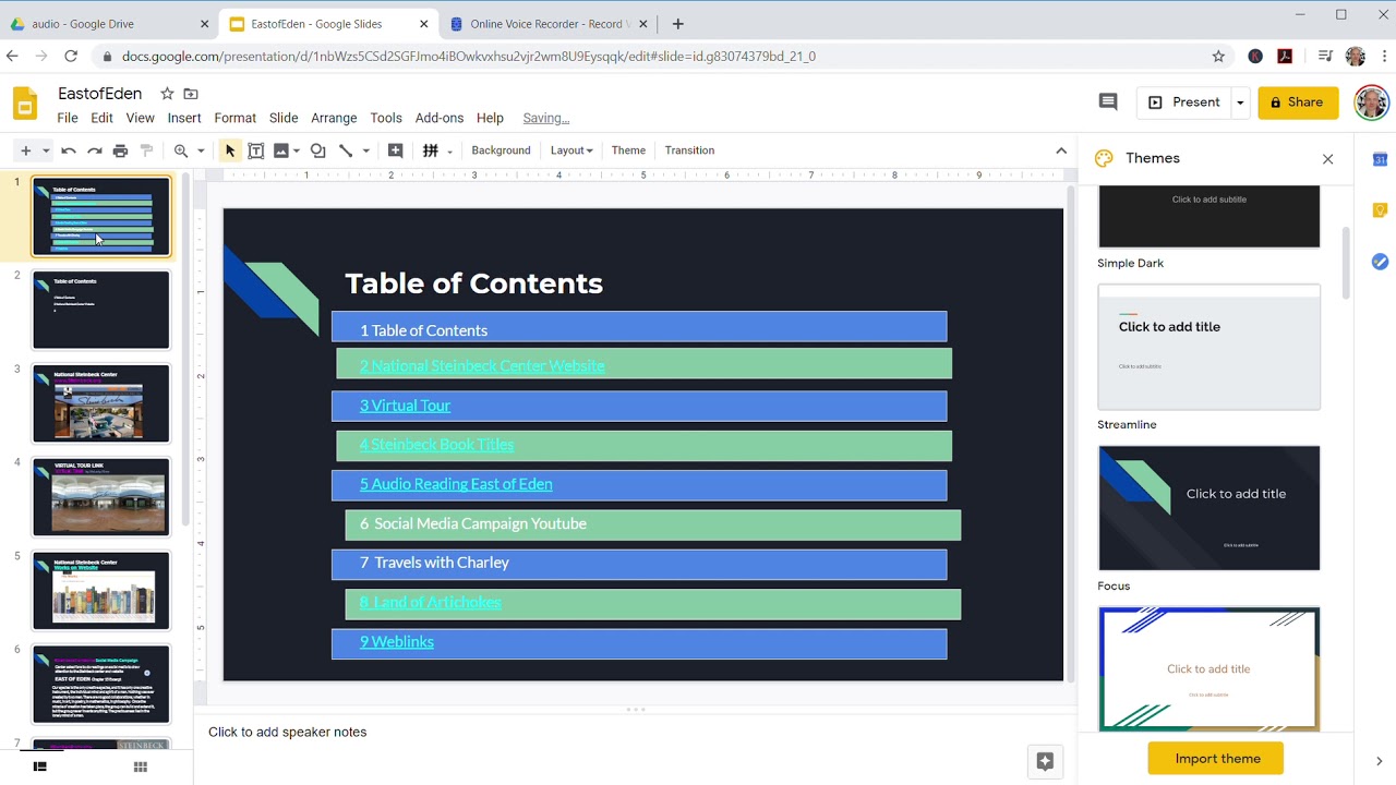 How to Make Google Slides Table of Contents