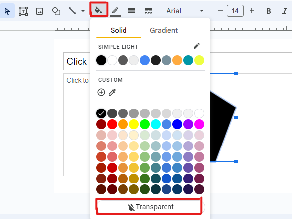 How to Set Google Slides Shape Transparency