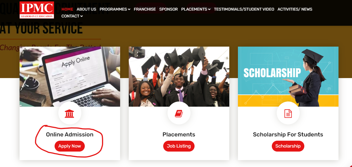 How to apply for admission at IPMC Ghana IT Training Centre Online